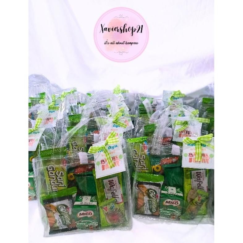 

Paket Snack Tema Hijau Premium Tas Mika (Free Card) Nugi