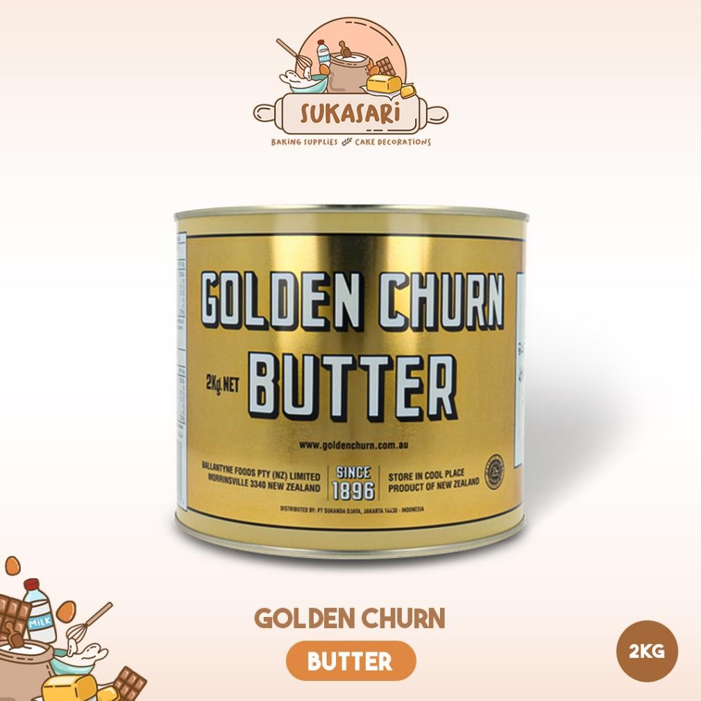 

Sukasari - Golden Churn Butter 2kg - Salted Tin Butter Kaleng Mentega / COD / Instant Nugi