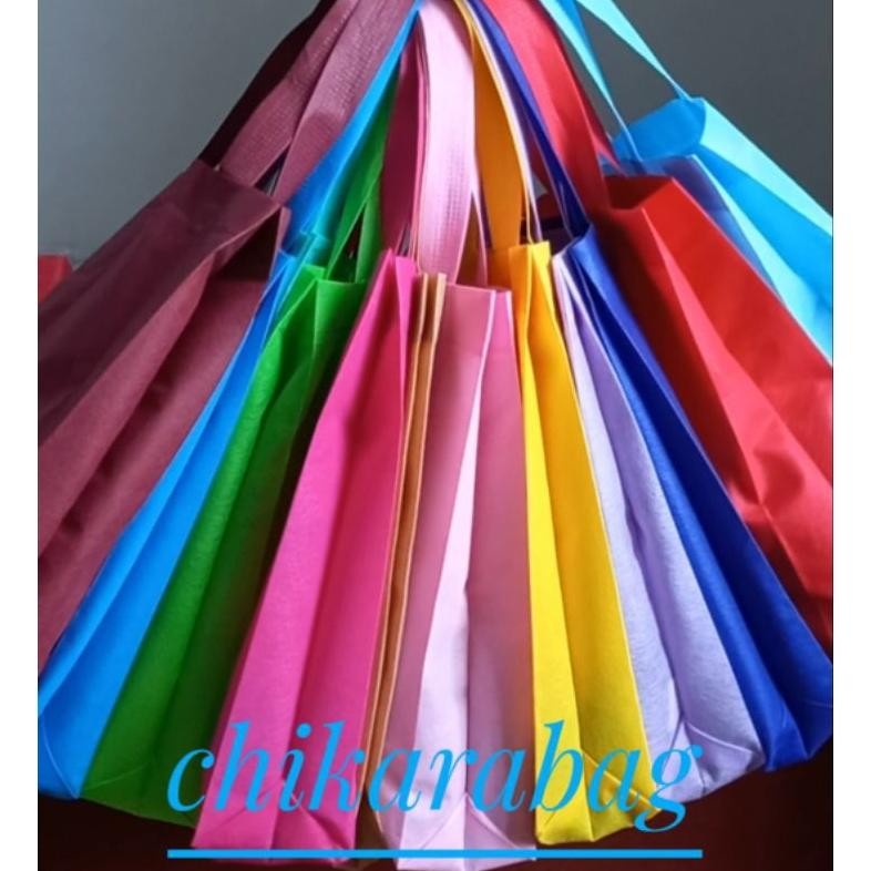 

(12PCS)TAS SPUNBOND SOUVENIR HANDLE BAG UKURAN 20X30X8 TEBAL 75 GSM Nugi