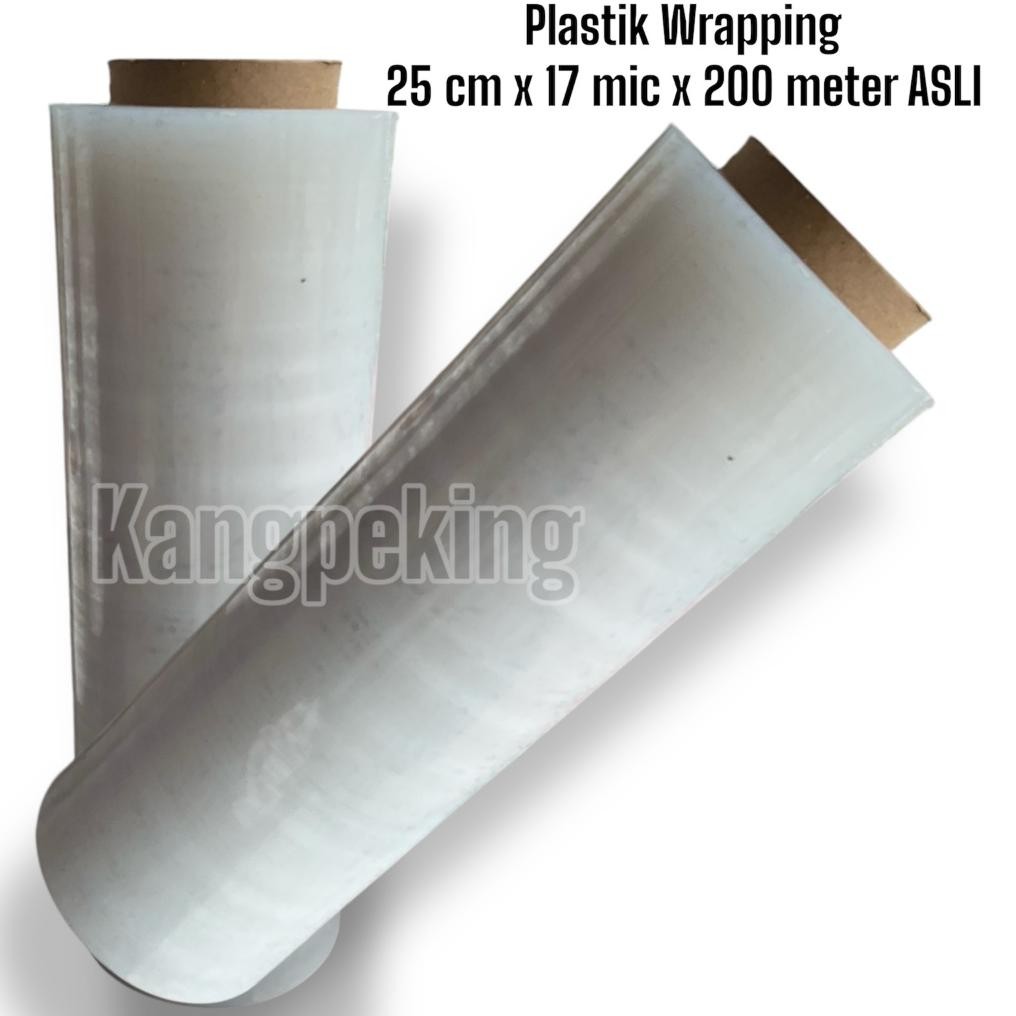 

Plastik Wrapping 25 cm x 17 Micron x 200 meter / Stretch Film Tebal transparan plastik wrap original Nugi