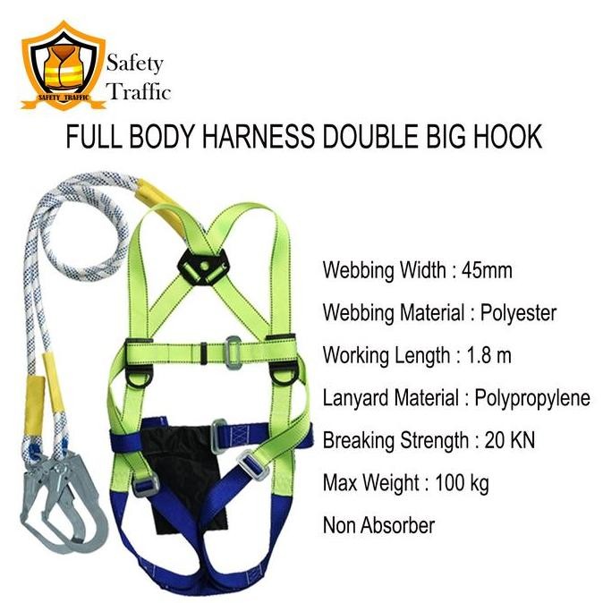Full Body Harness Double Big Hook / Safety Body Harness Double Big Hook Lanyard