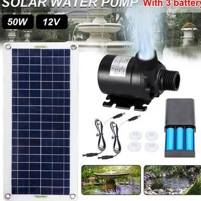 Set Pompa Air Tenaga Surya 50W Pompa Air Panel Surya Untuk Kolam Ikan