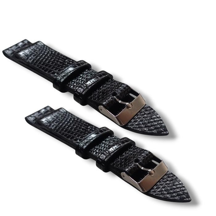 Tali Strap Jam Tangan Kulit Lizard Hitam