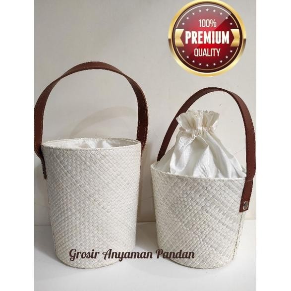 

Tas pandan EMBER POLOS GAGANG SATU tas anyaman parcel gift hampers toples kue Nugi