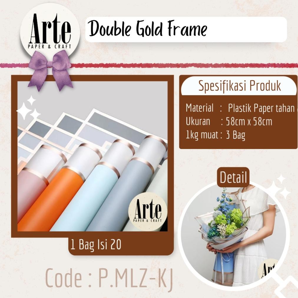 

20 Lembar Cellophane Double Gold Frame Buket Bunga Korean Kertas Waterproof Ori Sinowrap Flower Wrapping Paper Calor Kado Arte Grosir Florist Supply Jakarta Bekasi P.MLZ-KJ Nugi