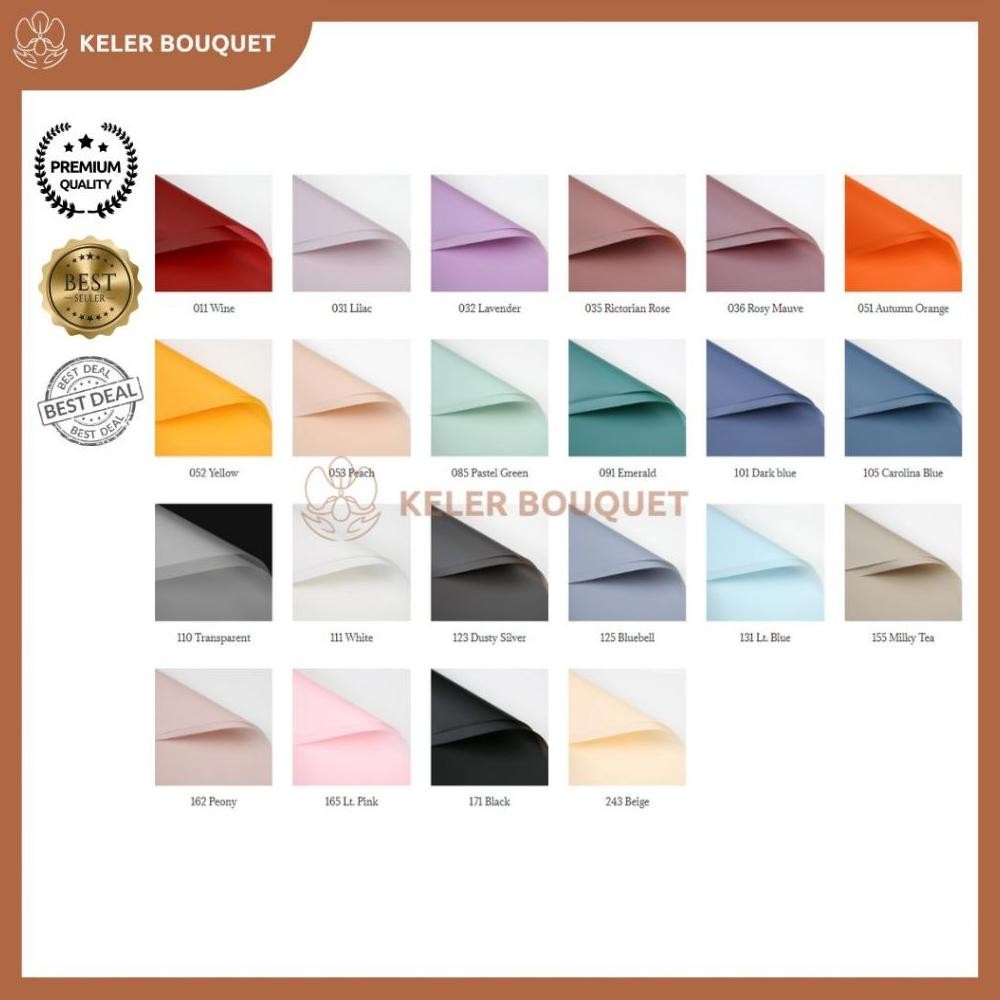 

(Isi 20 Lembar) Kertas Buket Cellophane Wrapping Paper Bunga florist Bouquet Polos Transparan Nugi