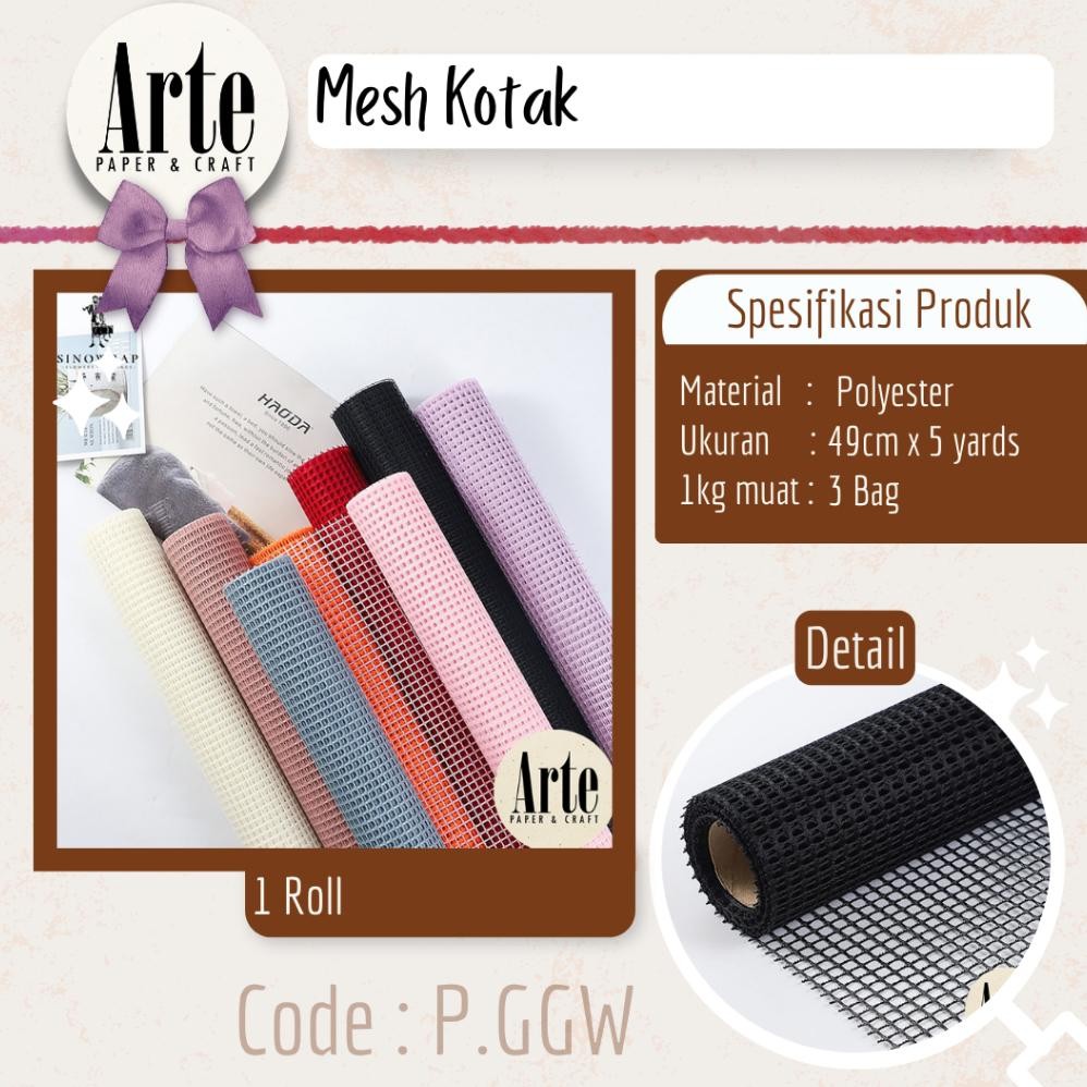 

1 Roll Mesh Kotak Kertas Buket Korea Bunga Flower Wrapping Paper Kado Roll Arte Grosir Jakarta P.GGW Nugi