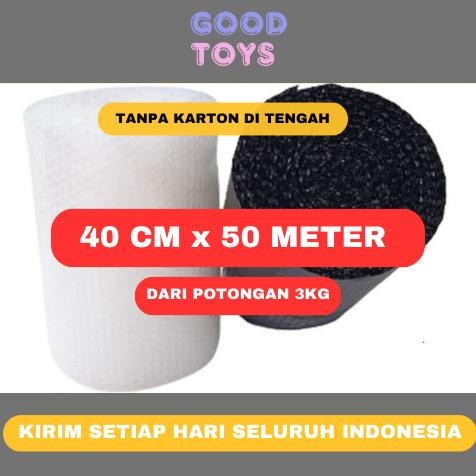 

Hot - Bubble Wrap 40cm x 50meter Hitam Bening Tebal