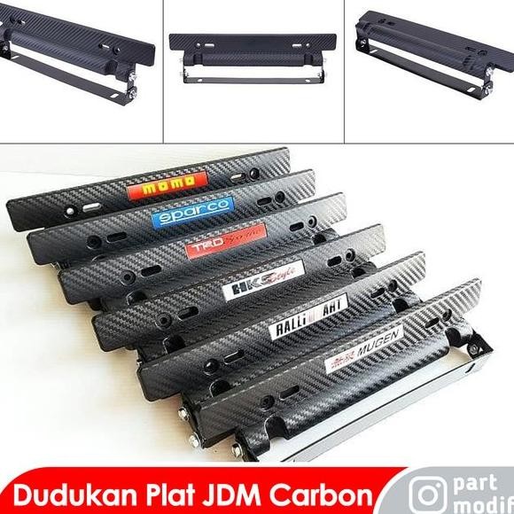 TATAKAN BESI PLAT NOMOR Kenderaan MOBIL LAPIS model JDM KARBON LOGO MUGEN POWER / DUDUK PELAT ANGKA 