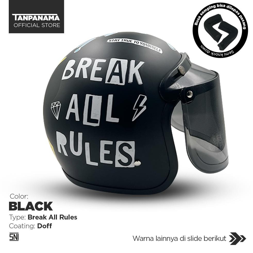 Terlaris Tanpanama Helm - Helm Cvn Break All Rules / Helm Bogo Dewasa Sni
