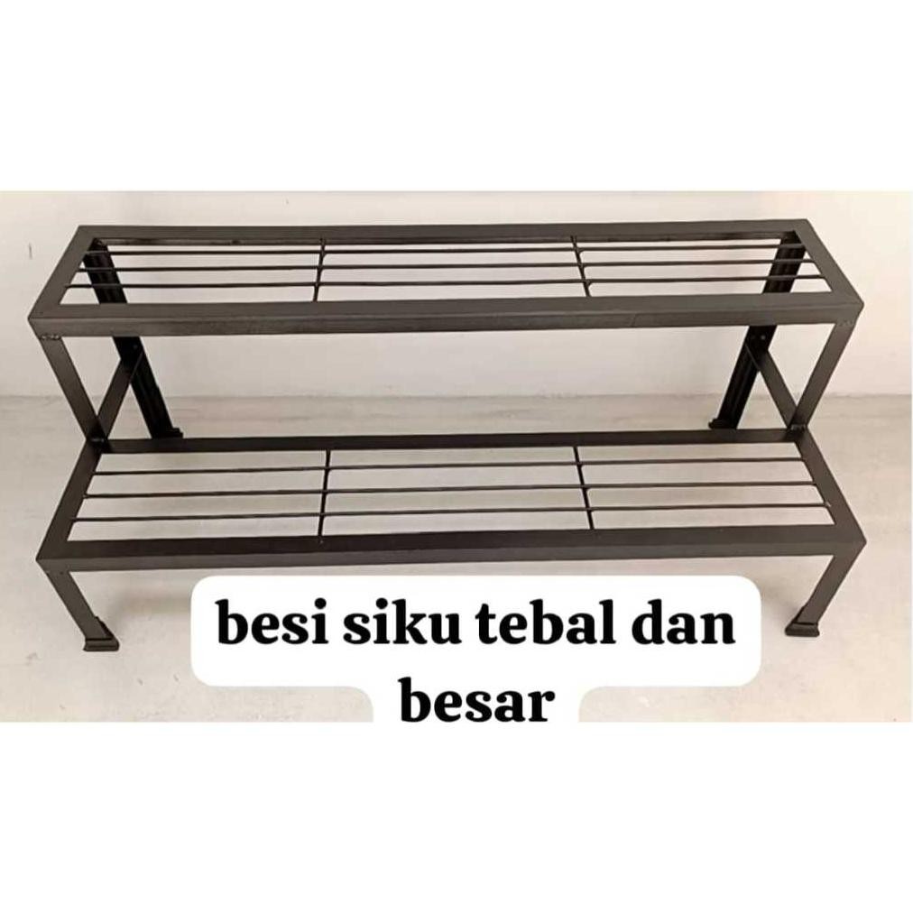 Terlaris Besi Siku Tebal Dan Kuat/Rak Bunga 2 Tingkat/Tangga 2 Tingkat/Rak Pot Tanaman/Rak Bunga Bes