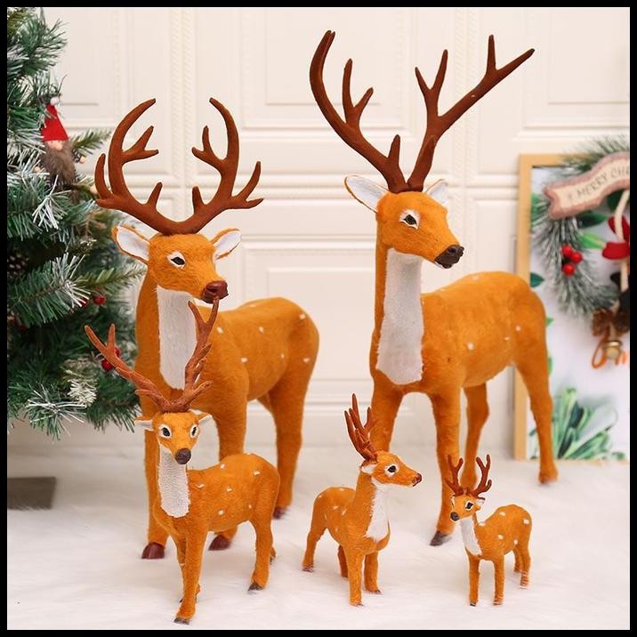 Patung Rusa Tanduk Pajangan Raindeer Rudolf Rusa Natal Kado Christmas