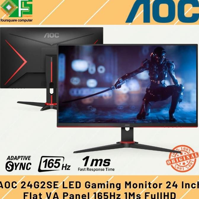 TERBARU - AOC 24G2SE LED Gaming Monitor 24 Inch Flat 165Hz 1Ms FullHD Resmi