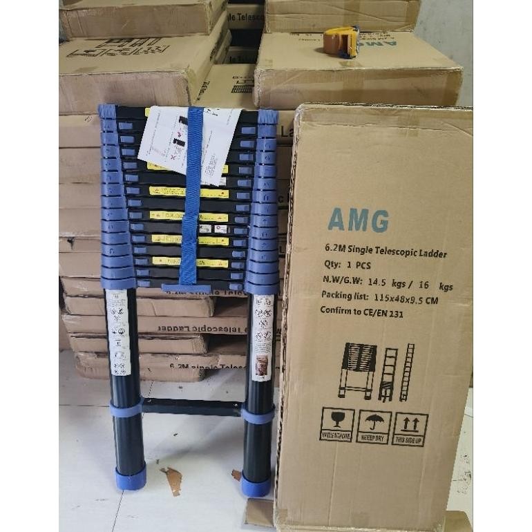 Terlaris Tangga Teleskopik 6,2 Meter Aluminium Ringan & Praktis