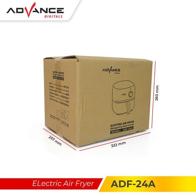 Air Fryer Advance Low Watt 600 watt kapasitas 2.4L Mesin Penggoreng Tanpa Minyak Anti Lengket ADF-24