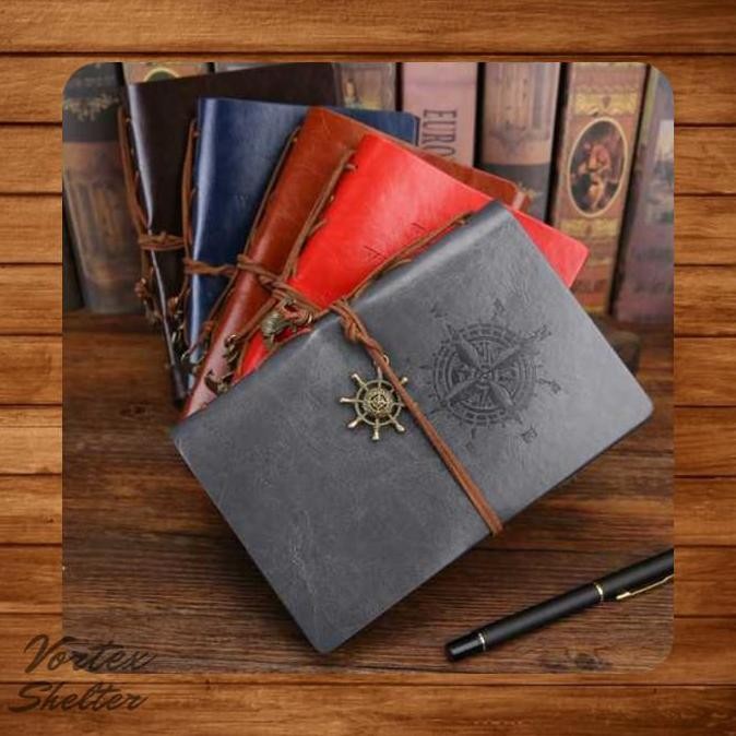 

Notebook Buku Catatan Binder Cover Kulit Klasik Vintage Kompas A5