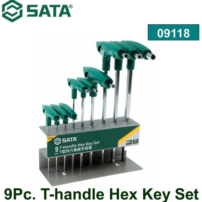 Kunci Handle T Hex 09118 - 9Pcs T-handle Hex Key Set Sata Tools