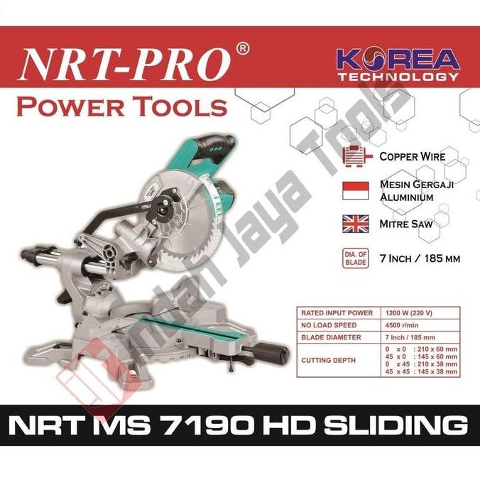 NRT-PRO Miter Saw Sliding 7 Inch 7190HD - Mitre Saw Gergaji Pigura