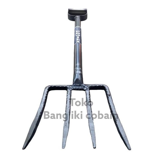 Garpu Injak Tanah Cangkul Garuk Gagang Besi