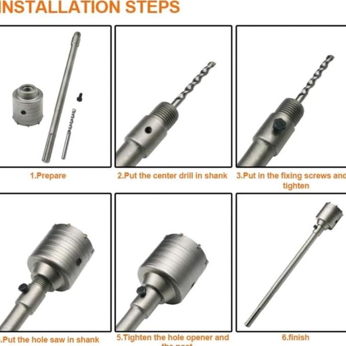 Adaptor penyambung kepala mata bor/hole saw bor beton