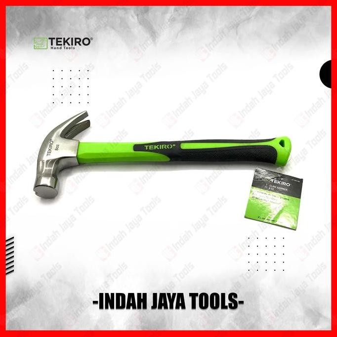 TEKIRO GT-CH2109 Palu Kambing 8 Oz Gagang Fiber Gerigi Polos 0.25 Kg Claw Hammer Cungkil