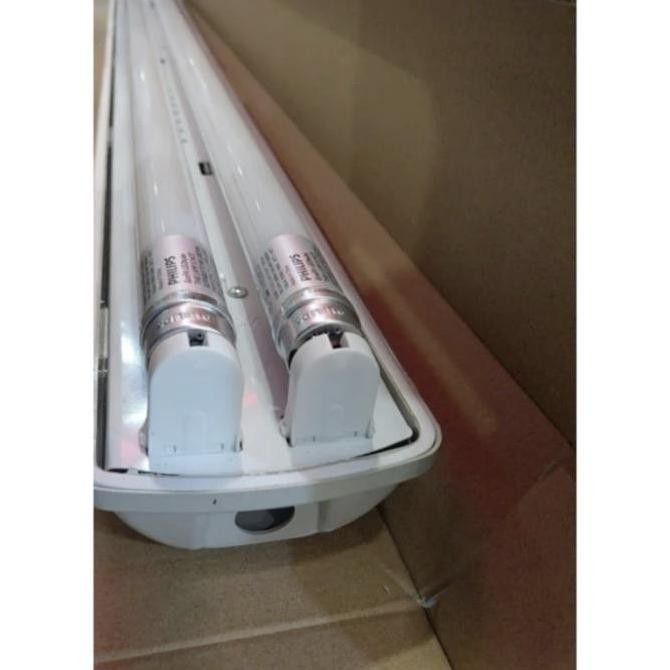 Kap Waterproof led 2x36 Set lampu Tl Ecofit 18 Watt 2x18 W Philips