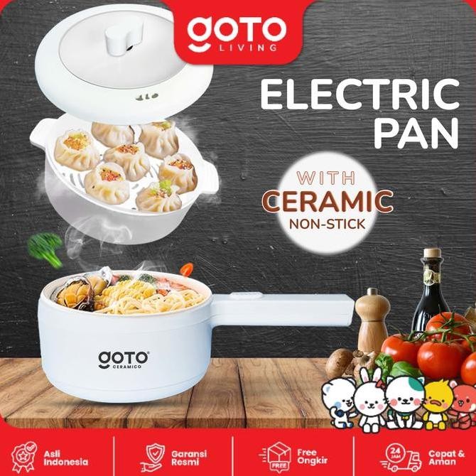 Original Goto Ceramico Fry Pan Listrik | Panci Listrik Serbaguna Anti Lengket