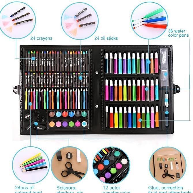 

CRAYON SET 208PCS ALAT SET MENGGAMBAR / MELUKIS KRAYON SET