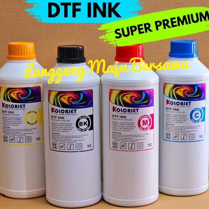 Tinta DTF Premium Quality CMYKW Colorjet Digital Transfer Film 1lt