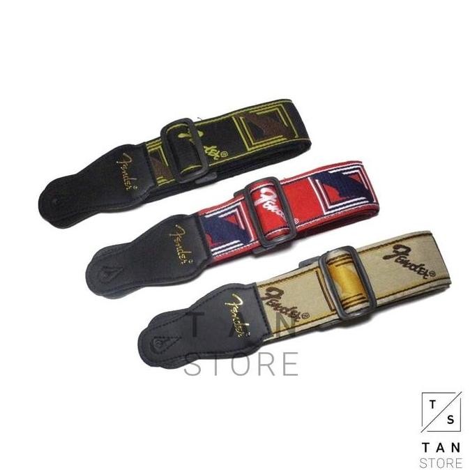 Original Strap Gitar Akustik Elektrik Klasik Original Fender - Guitar Strap Premium