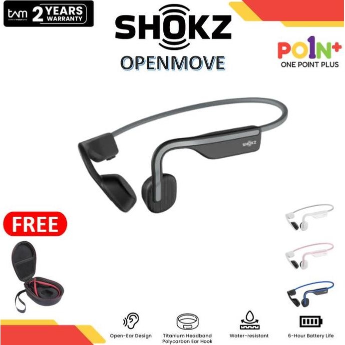 SIAP KIRIM SHOKZ OPENMOVE HEADPHONE WIRELESS BONE CONDUCTION BLUETOOTH AFTERSHOKZ ORIGINAL