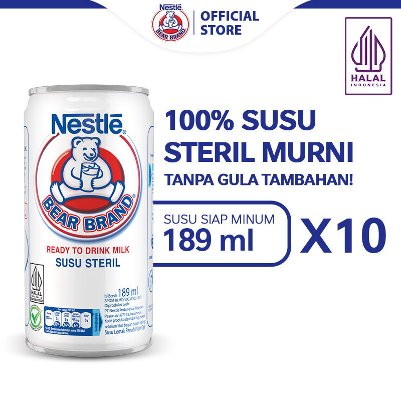 

BEAR BRAND Susu Kaleng Beruang Steril 189ml 10 pcs