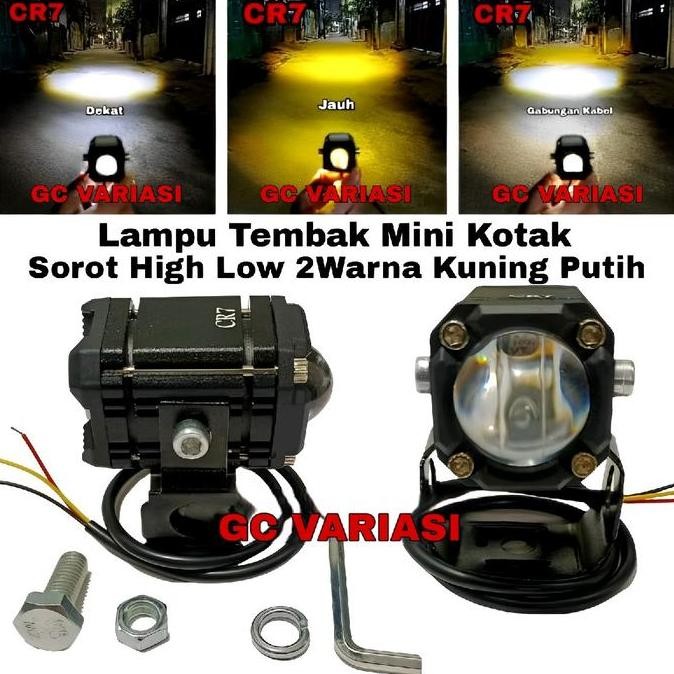 Sale Lampu Tembak Laser D2 Mini Cr7 Kotak Jauh Kuning Dekat Putih Lampu D2 Kotak Mini Cr7 1045