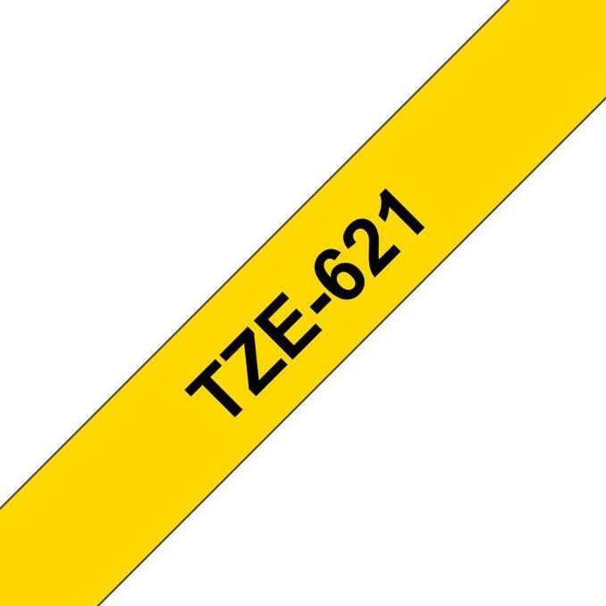 

Brother Label Tape TZE-621 9MM Black On Yellow murah