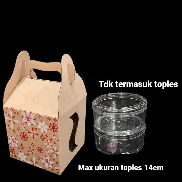 

box jinjing eflute hampers natal christmas muat toples kuker 500gr isi 2 size 14x14x13cm