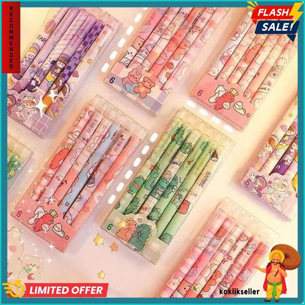 

Hani 6Pcs Pulpen Gel Set Pulpen Aesthetic Tinta Hitam Pena Gel Pen Lucu Pink School Stuff Pulpen 1 Pack Stationery Korea Bolpoin Gel Pen Retractable Pen Alat Tulis Barang Aesthetic Flash Sale! Diskon Hingga 70%
