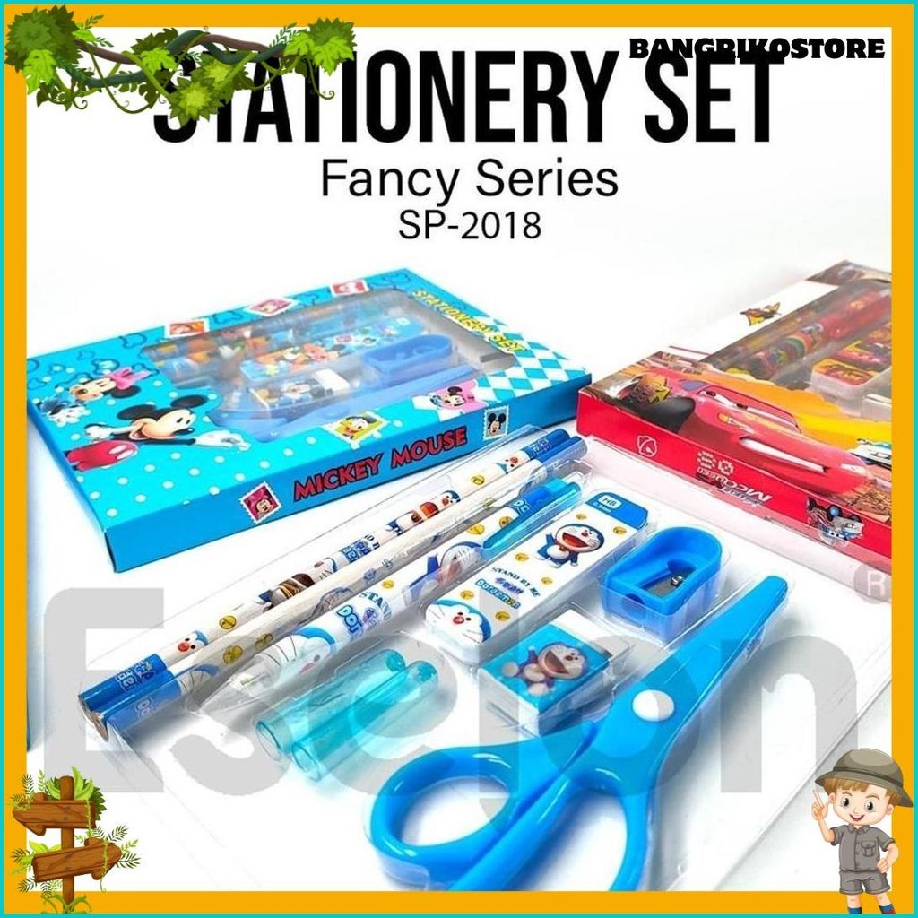 

[Es.Jkt] Paket Alat Tulis 9In1 Pensil + Gunting 2018/ Paket Alat Tulis Set Flash Sale! Diskon Hingga 70%