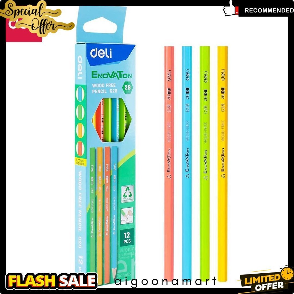 

Deli Wood Free Pencil / Pensil 2B Isi 12 Ramah Lingkungan Bahan Daur Ulang Ec28 Terlengkap Dan Termurah