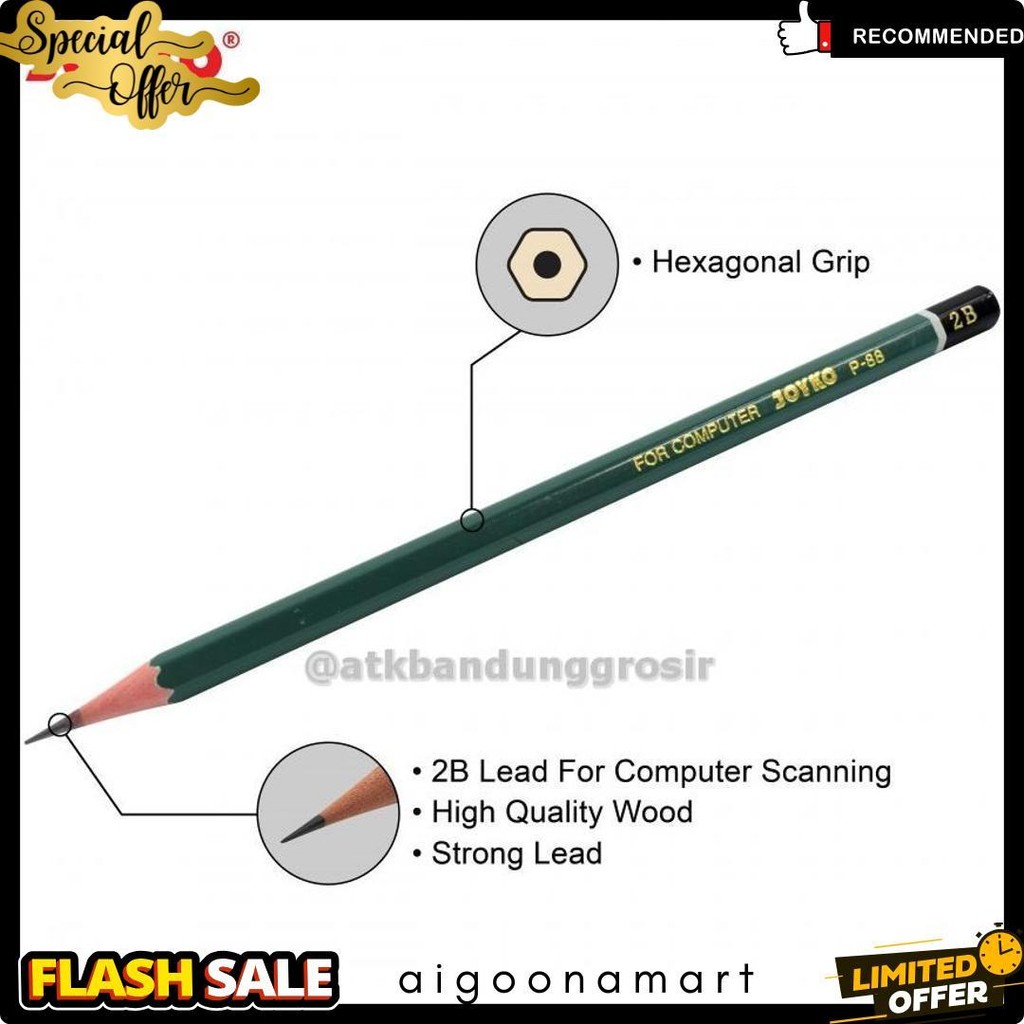

Pensil Joyko P 88 2B Pensil Ujian Hexagonal - 1 Pack Flash Sale! Diskon Hingga 70%