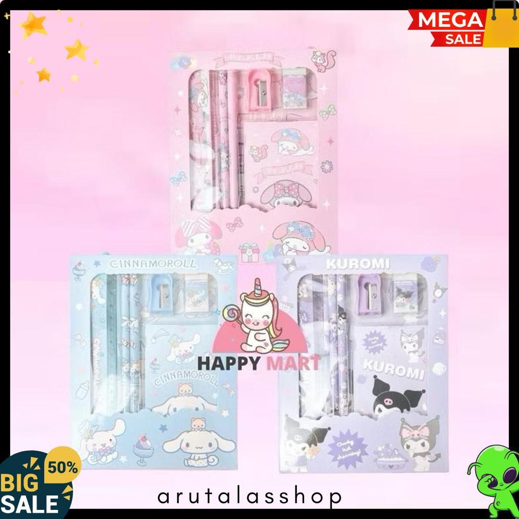 

Stationary Set Pensil Motif Kuromi / Melody / Cinnamoroll Terlengkap Dan Termurah