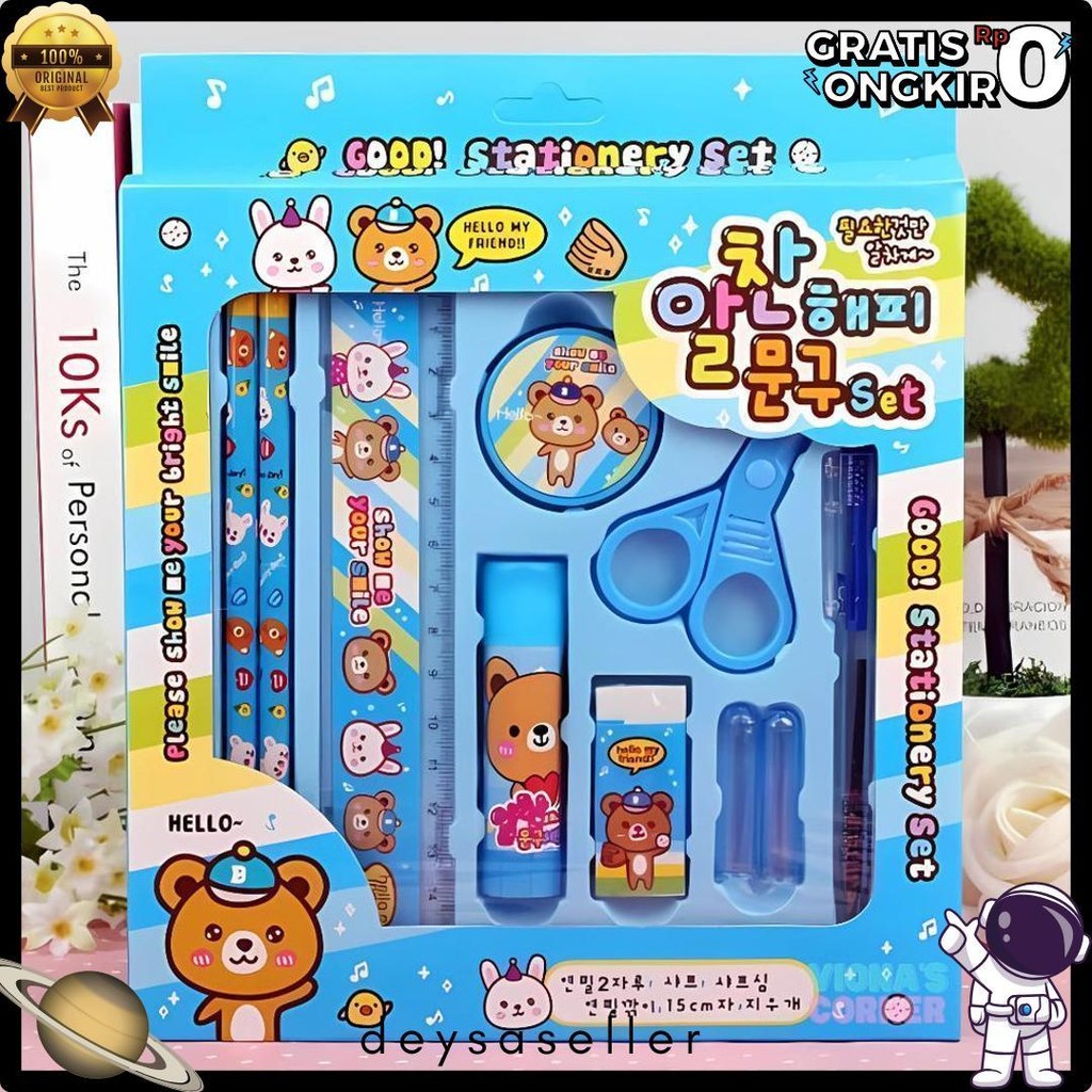 

Alat Tulis 1 Set Lengkap Peralatan Sekolah Murah Stationery Pulpen Pensil Gunting Penghapus Lem Terlaris! Produk Ini Banyak Dicari