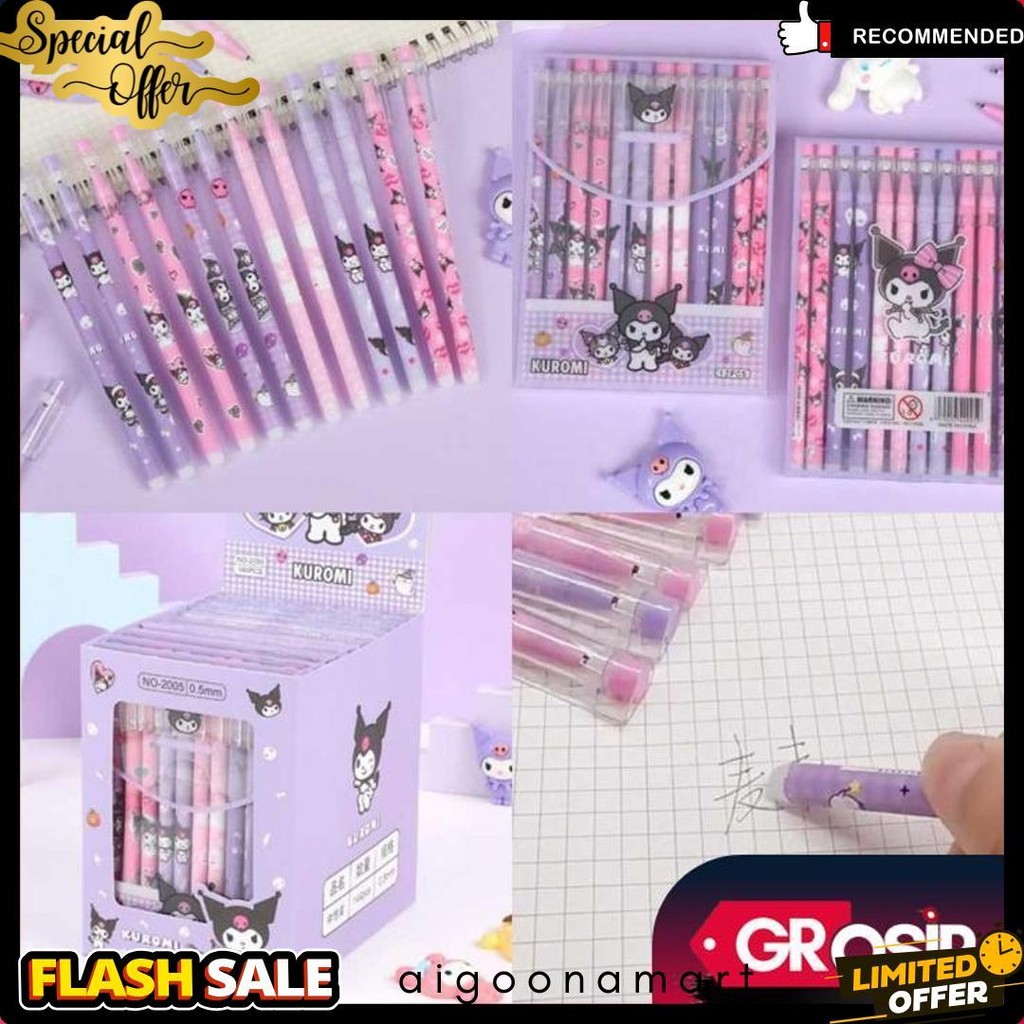

Grosir - S5930 Pena Karakter Bisa Dihapus / Pena Hitam 12 Pcs / Erasable Gel Pen / Pulpen Erasable / Pulpen Bisa Dihapus 12 Pcs Diskon Setengah Harga