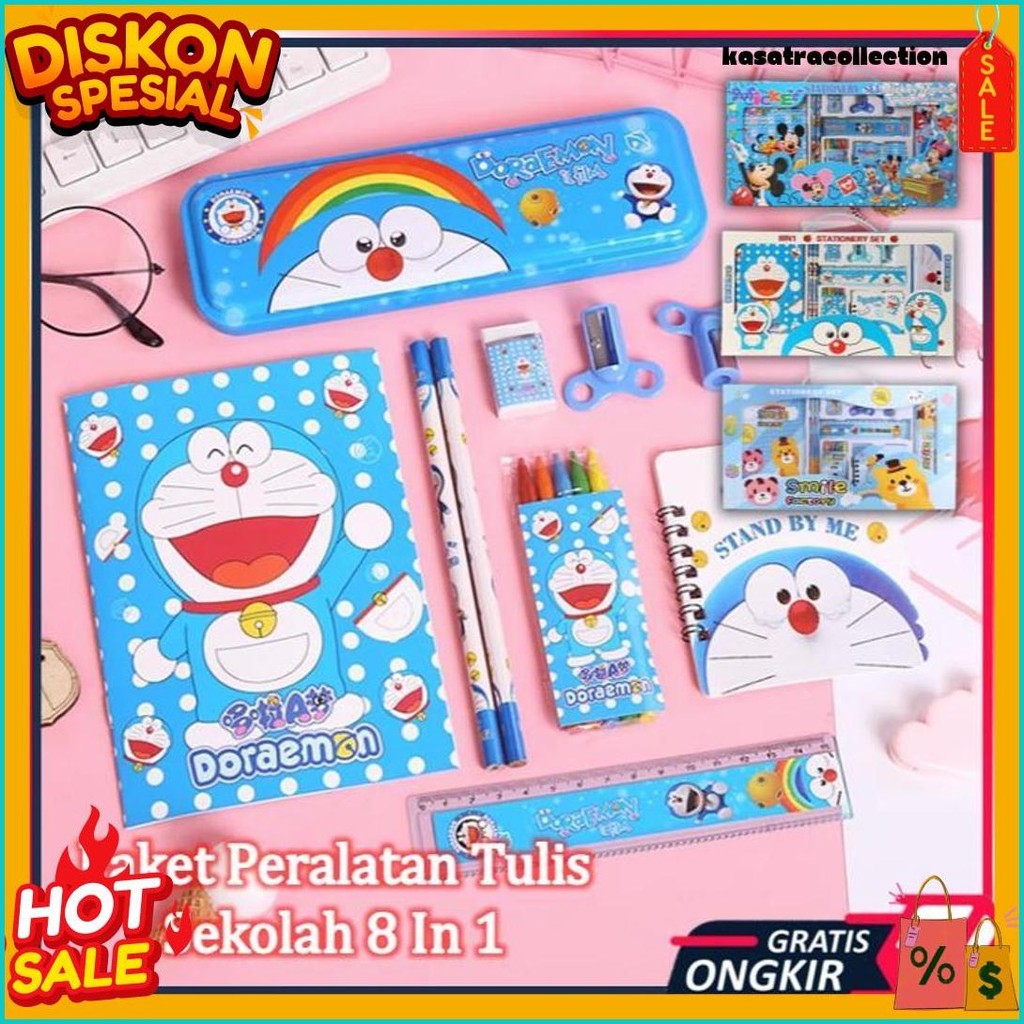 

Gratis Ongkir - S5982 Paket Peralatan Tulis Sekolah 8 In 1 / Set Alat Tulis Anak Motif Kartun Diskon Setengah Harga