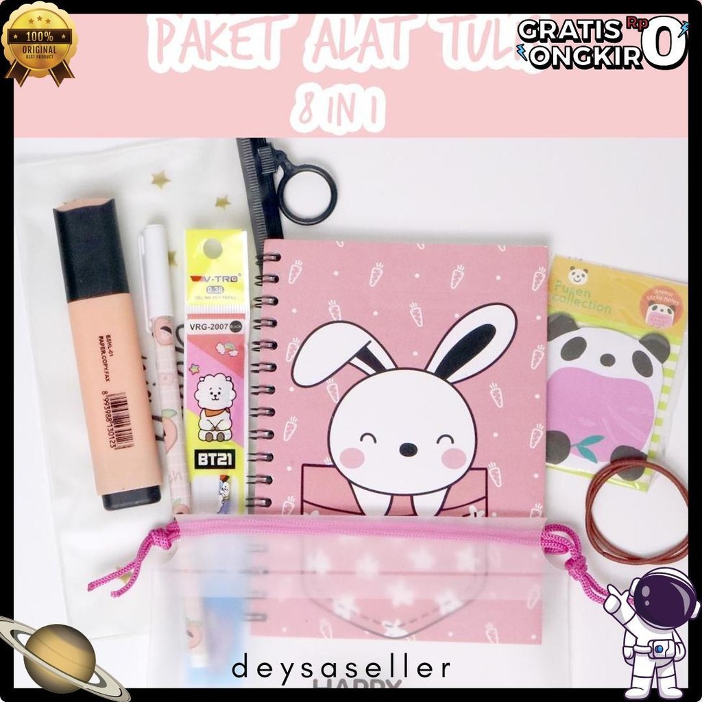 

Paket Alat Tulis 8In1 / Stationery Set / Alat Tulis Set Diskon