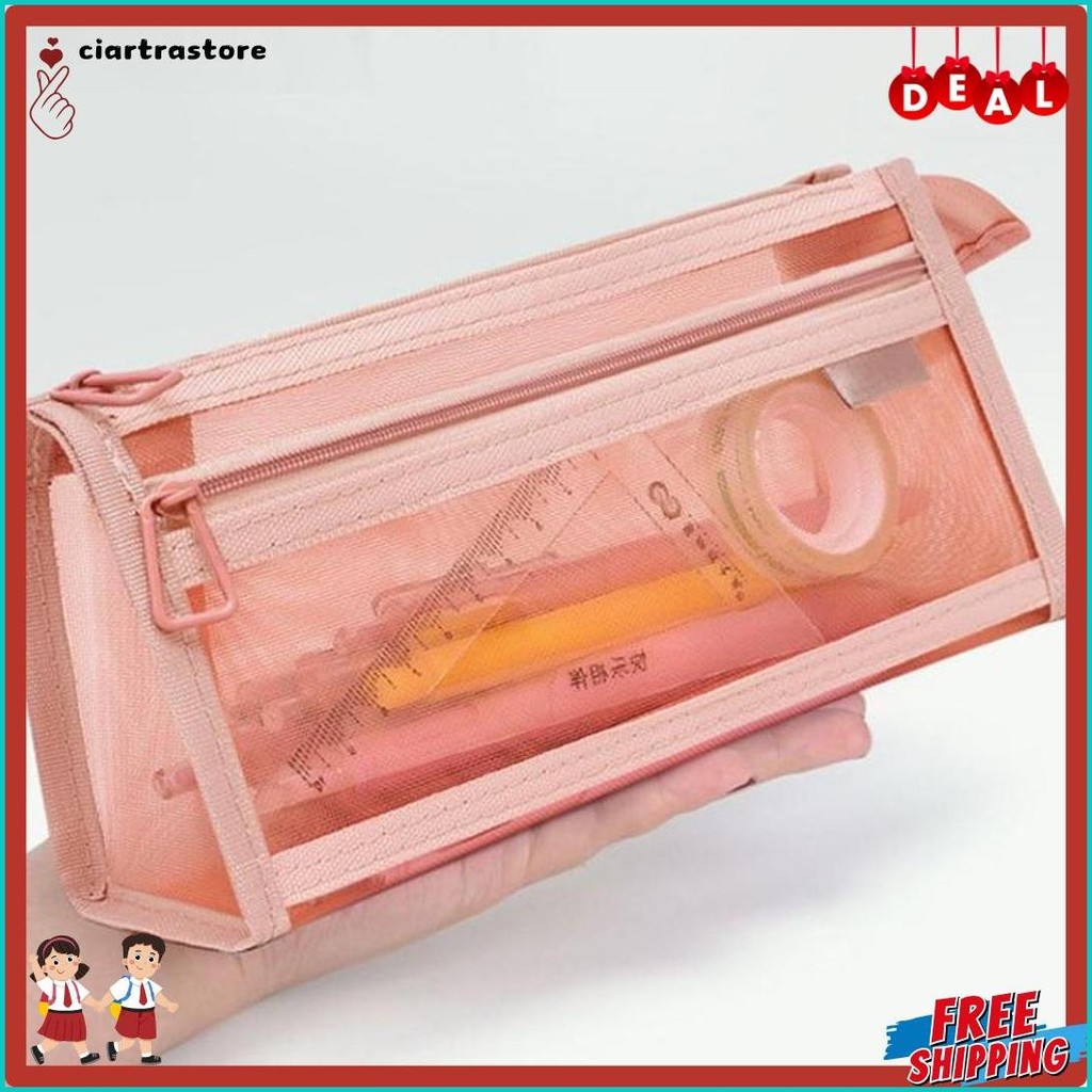 

Kotak Pensil Grid Transparan Kotak Pensil Segitiga Kotak Pensil Siswa Kotak Pensil Warna Tiga Dimensi Dua Lapisan Kapasitas Besar Diskon