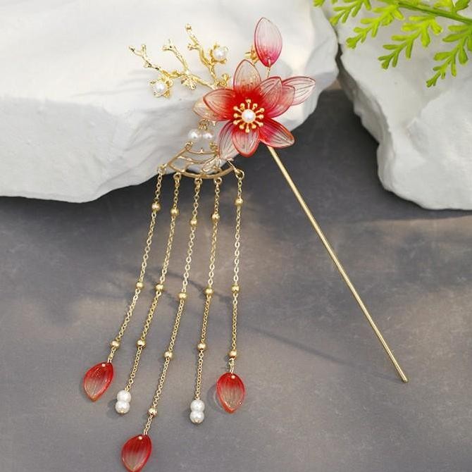 BARU  Tusuk Konde Aksesoris Rambut Sangjit Sanggul Hairpiece Pengantin Cina