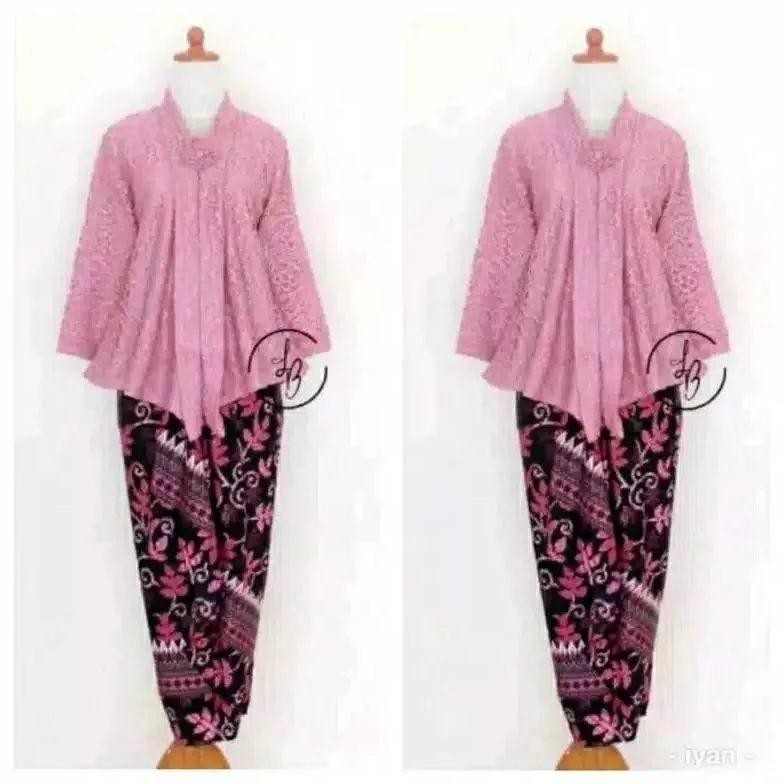 DF151>> SET KEBAYA FLOY BROKAT POLOS / JUMBO LD 130 / KEBAYA BIG SIZE / KEBAYA TERLARIS / ROK LILIT 