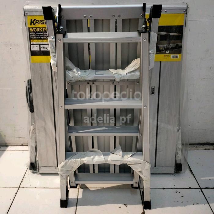 Tangga Steger Krisbow Tangga Platform Lipat Portabel 80 Cm Original Dan Terpercaya