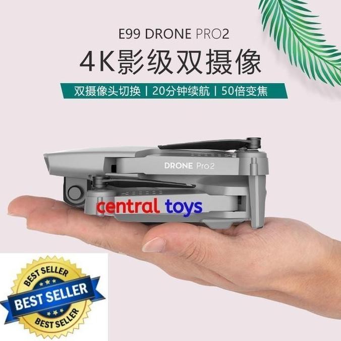 Rc Drone E99 Pro 2 Clone DJI MAVIC Mini Wifi Fpv Dual Camera 4K Alt  Kamera