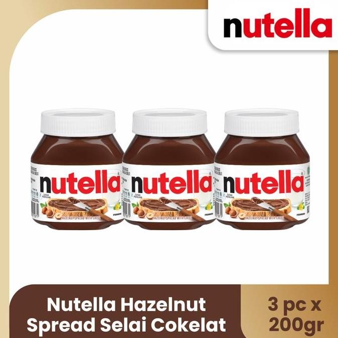 

Nutella 200gr Hazelnut Spread Selai Cokelat Triplepack Isi 3pcs Termurah